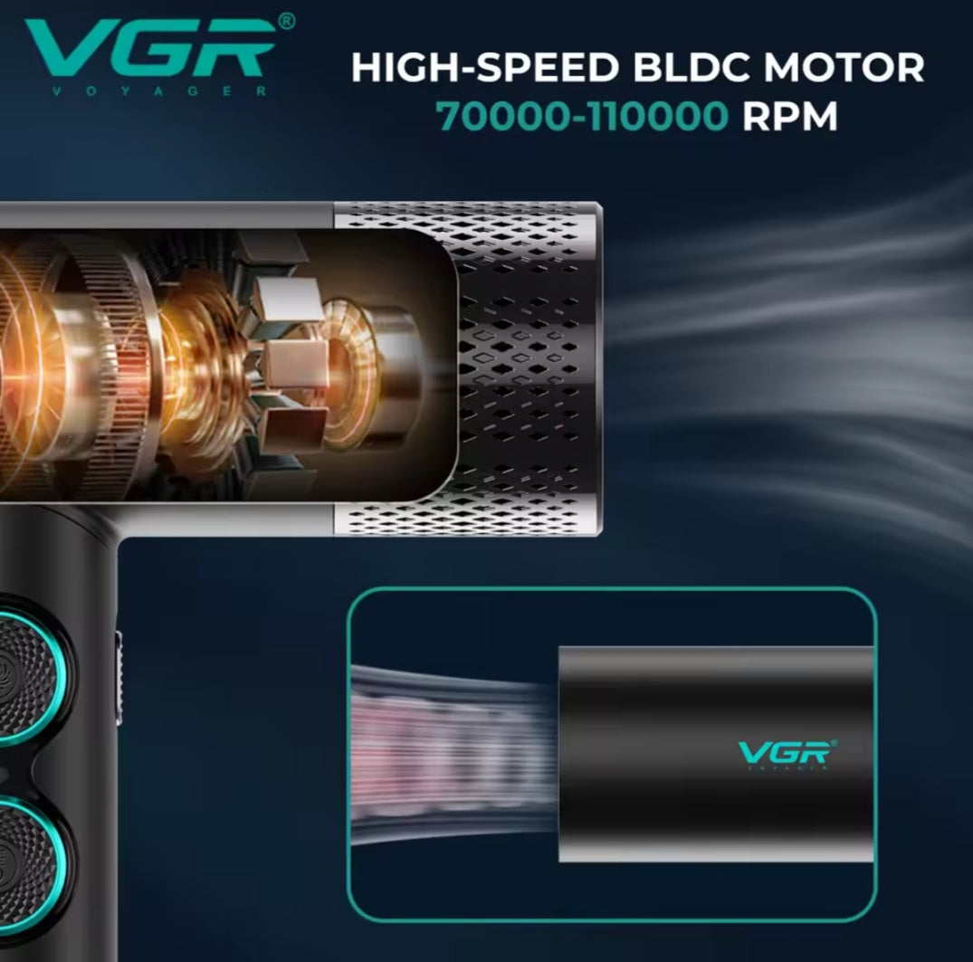 VGR Leafless Hair Dryer Professional Blow Dryer Brushless Motor 110000 RPM Suitable For Home Salons Powerful Hair Dryer V-401