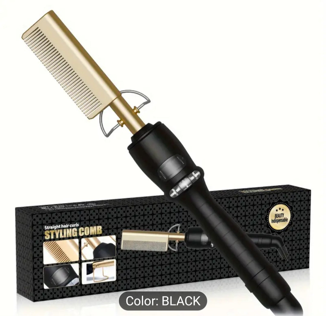 Hot Comb Hair Straightener Heat Pressing Combs Ceramic Electric Hair Straightening