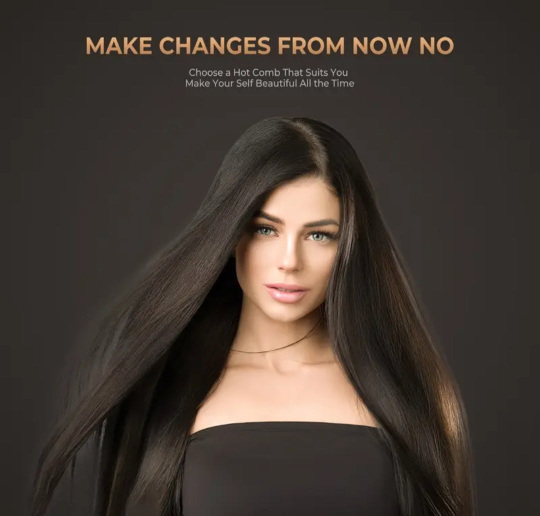Hot Comb Hair Straightener Heat Pressing Combs Ceramic Electric Hair Straightening