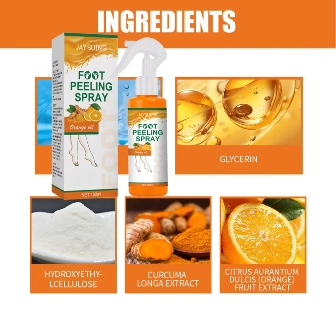 5PCS Foot Care Spray An Exfoliating Spray Suitable For Hands Feet And Elbows Gentle Exfoliation The Ingredients Are Mild And Do Not Harm The Skin Suitable For All Skin Types 100ML/PC
