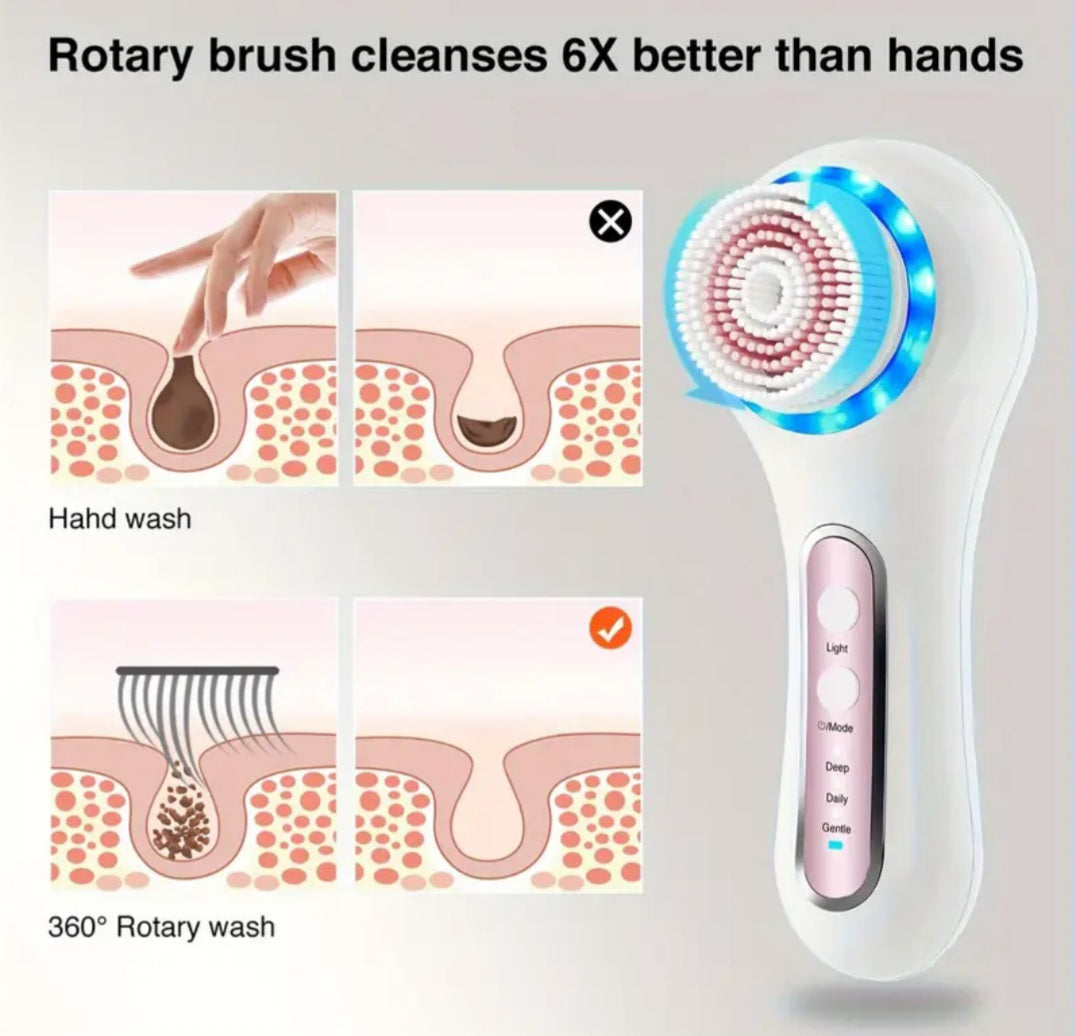 Rechargeable Face Scrubber with 5 Brush Heads