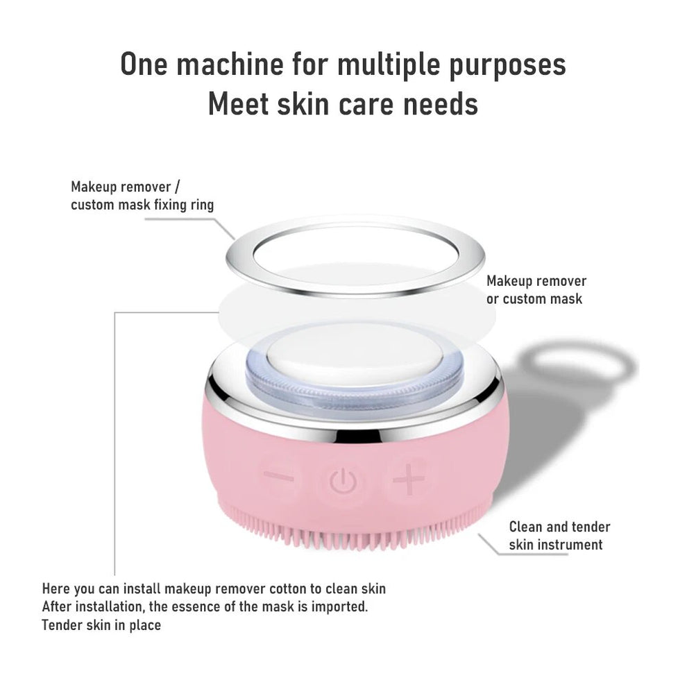 Electric Ultrasonic Facial Cleansing Brush Silicone