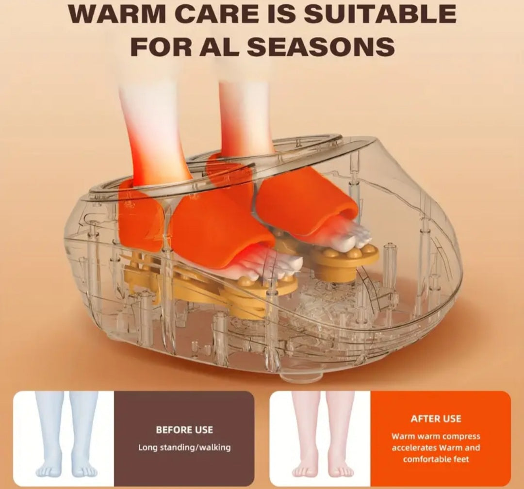 Foot Massager Device Featuring Comforting Heat And Intense Kneading Massage