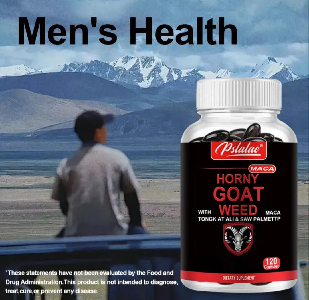 Horny Goat Weed - Supports Muscle Health, Improves Men's Health - with Maca Root, Tongkat Ali, Saw Palmetto & L-Arginine