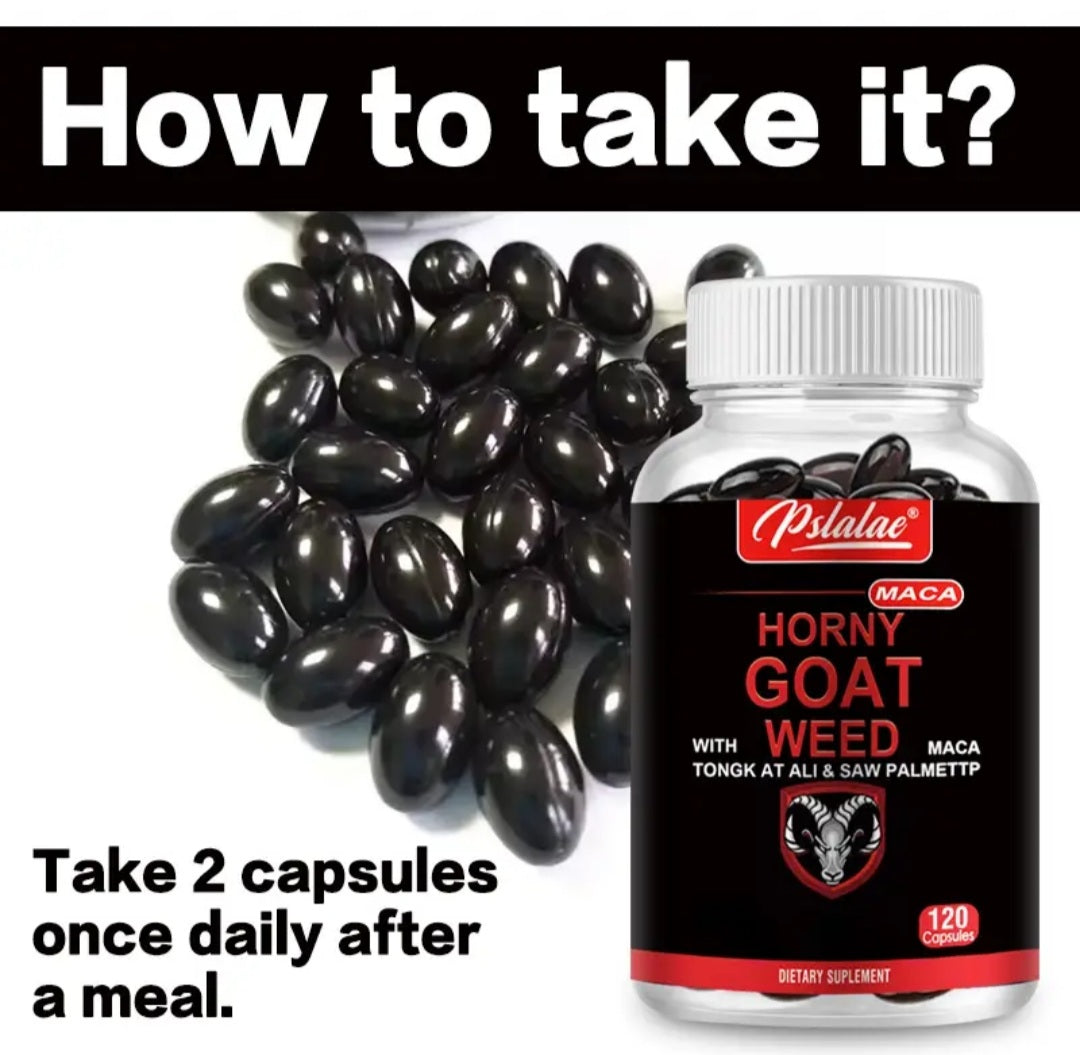 Horny Goat Weed - Supports Muscle Health, Improves Men's Health - with Maca Root, Tongkat Ali, Saw Palmetto & L-Arginine