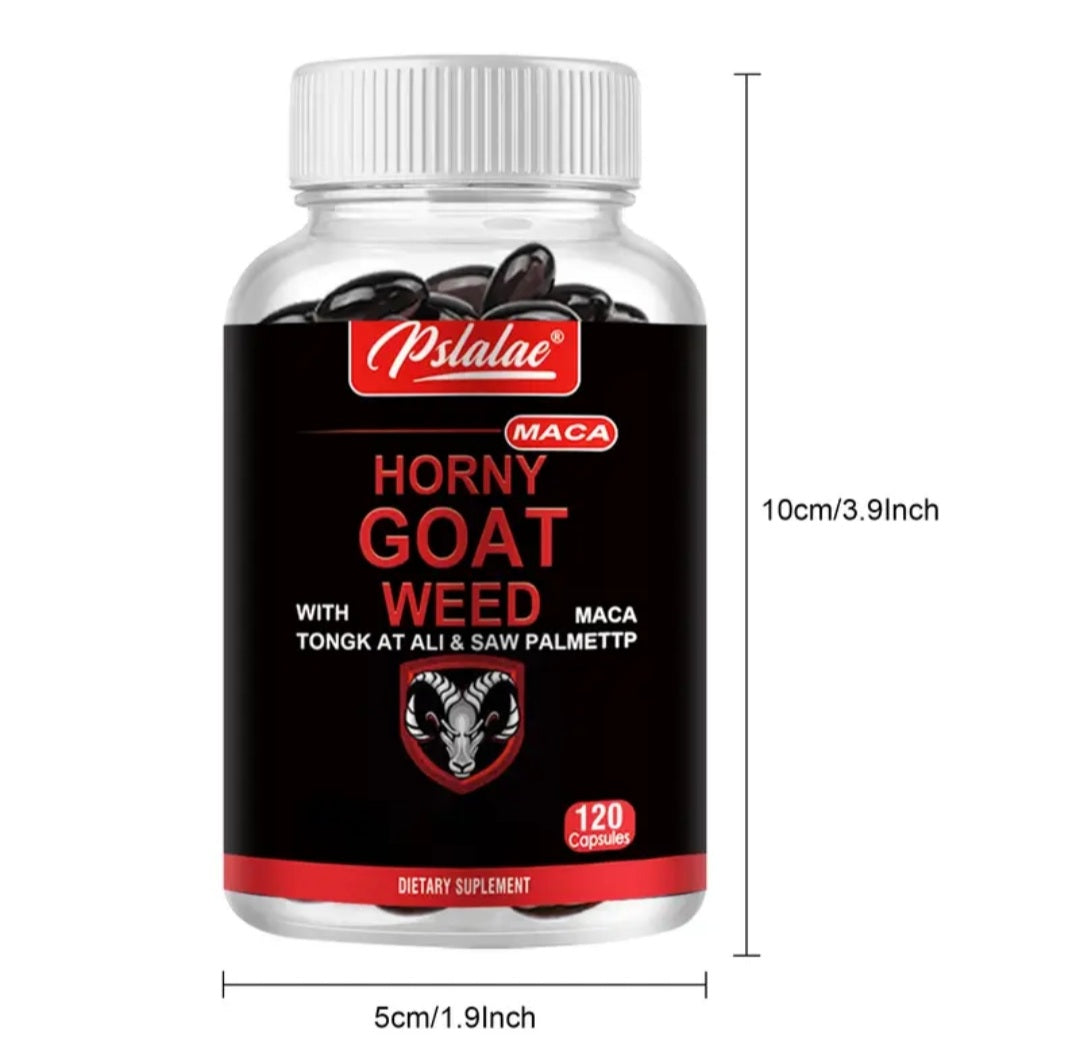 Horny Goat Weed - Supports Muscle Health, Improves Men's Health - with Maca Root, Tongkat Ali, Saw Palmetto & L-Arginine