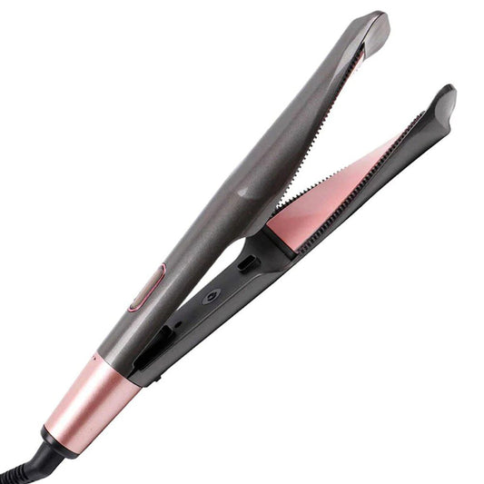 2 in 1 Hair Straightener and Curler Curved Spiral Plate Ions
