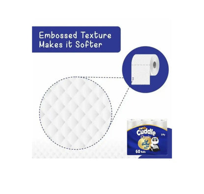 SOFTESSE Cuddle 3 Ply Soft Quilted120 Non Scented Toilet Rolls 60 x 2 Original Toilet Roll Bulk Buy