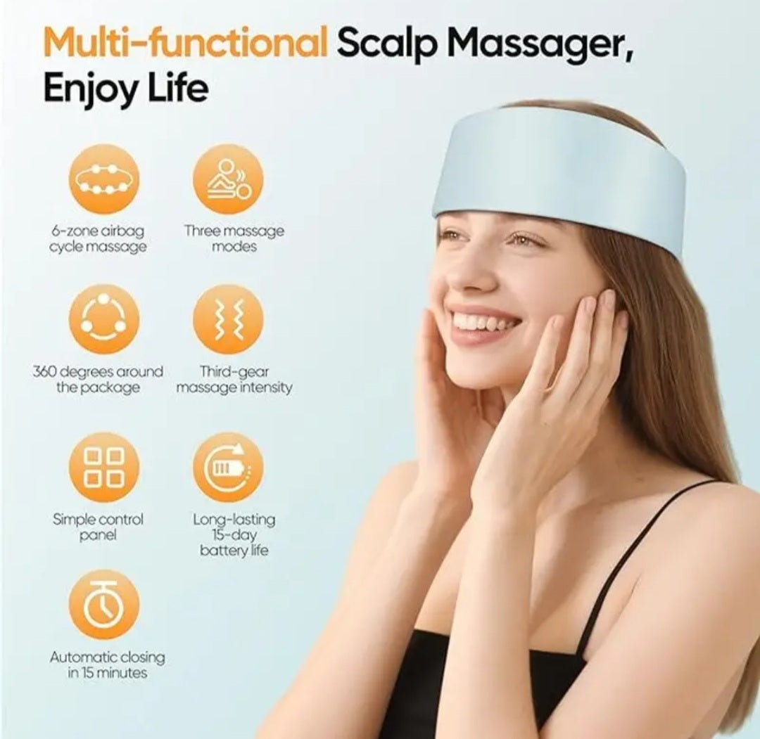 1 360 ° airbag kneading cycle deep electric head massager -3 modes, 3 levels of intensity, head care products