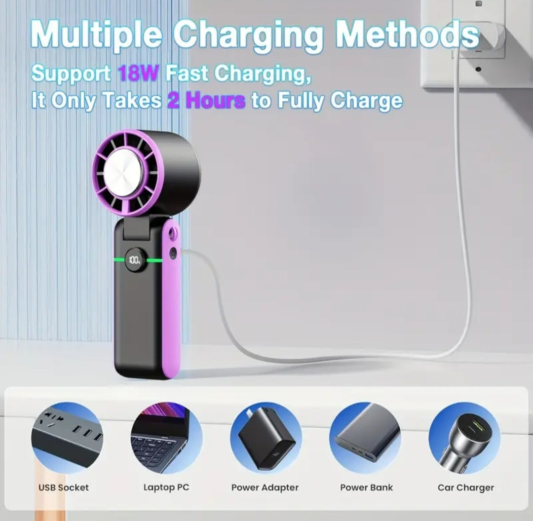 Portable Handheld Fan with Ice Cube Cooler