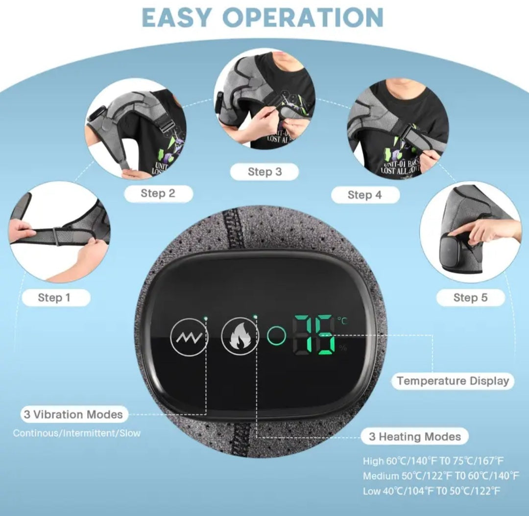 Heated Shoulder Support – 3 Heat & Vibration Modes