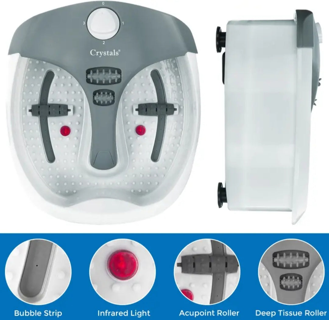 Electric Foot Spa with Heat, Bubbles & Rollers