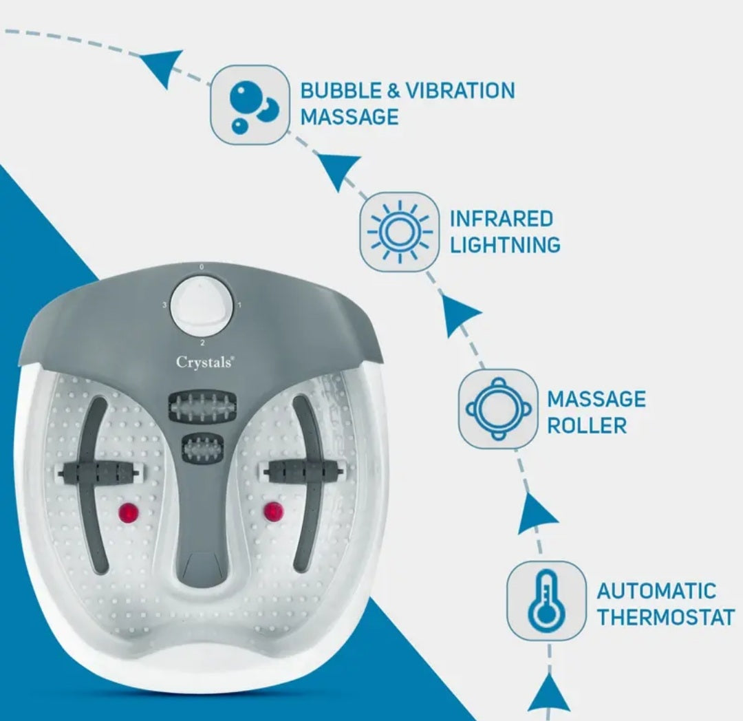 Electric Foot Spa with Heat, Bubbles & Rollers