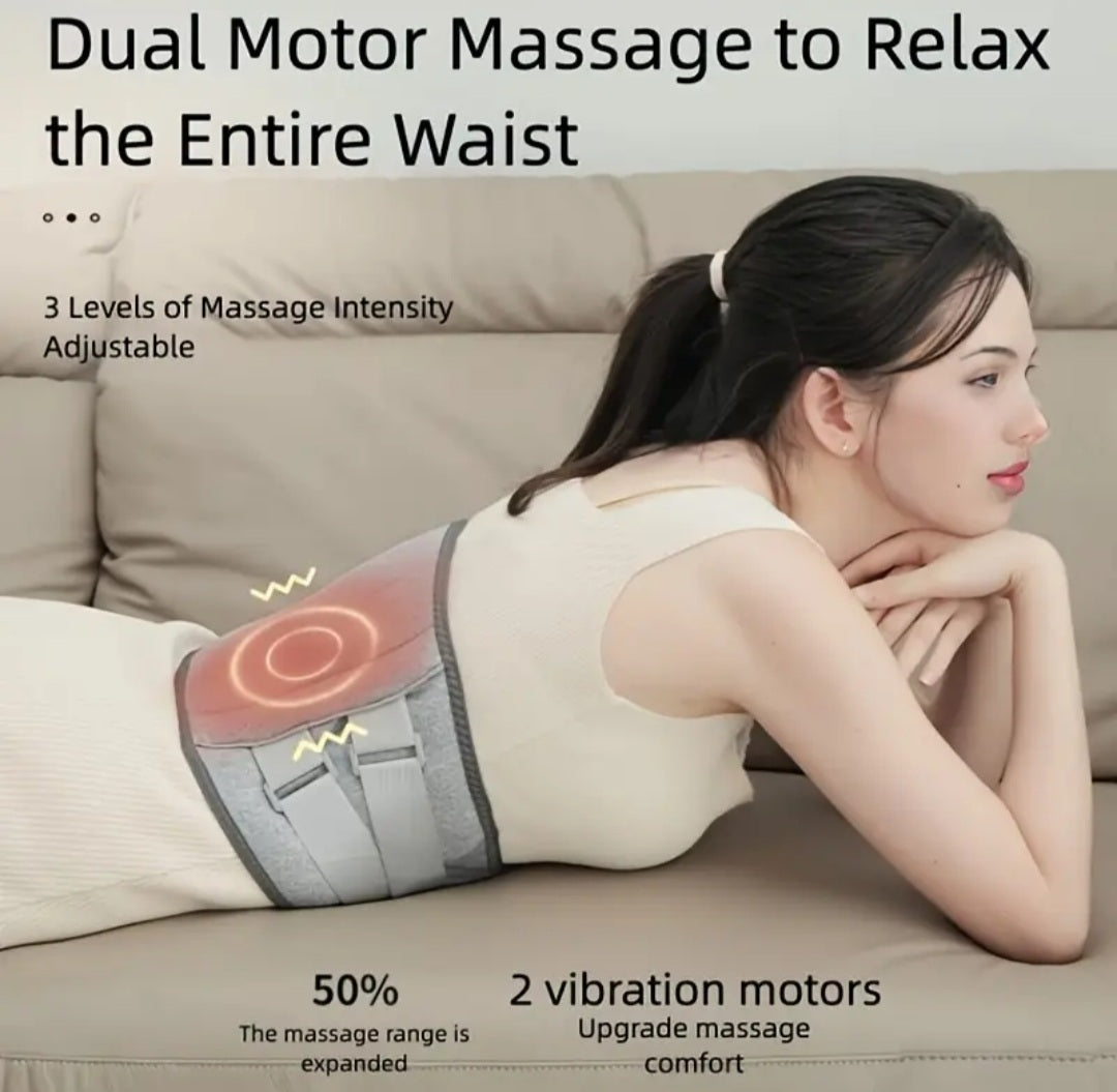 Heated Waist Massage Belt – USB Rechargeable