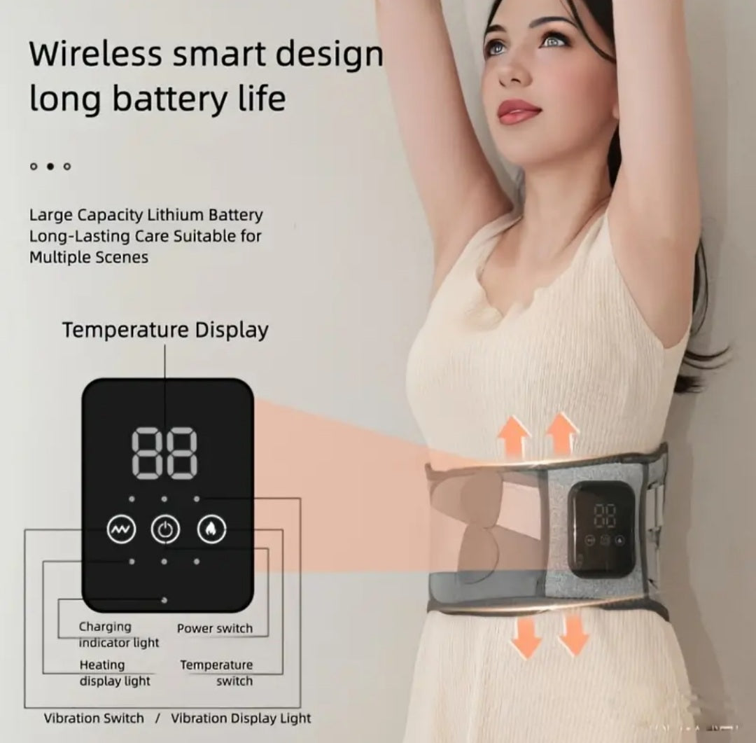 Heated Waist Massage Belt – USB Rechargeable