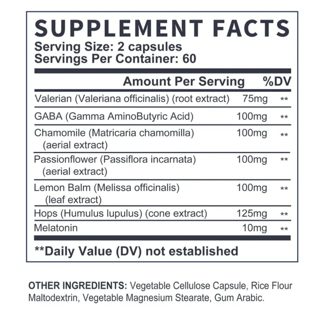 Sleep - with Melatonin, Valerian, Chamomile, To Help You Fall Asleep Faster, Support Healthy Sleep, Premium Formula - 120pcs